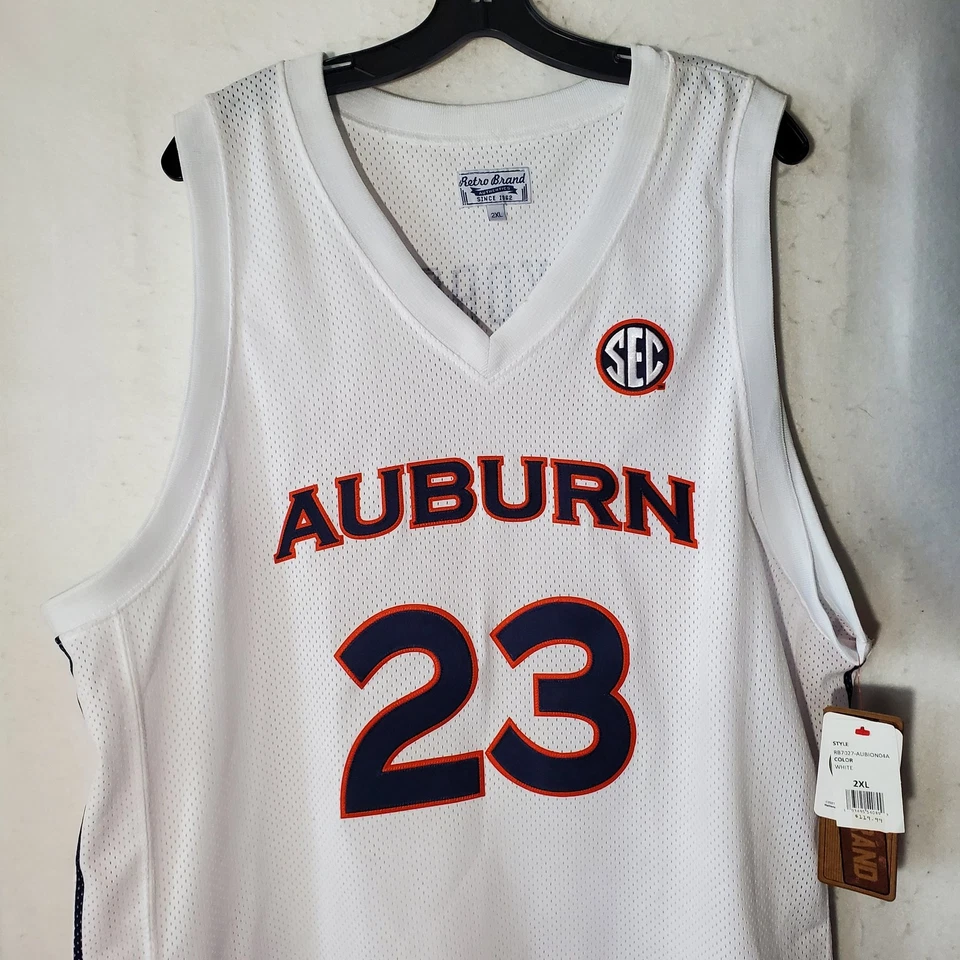 Auburn Tigers Jersey Basketball Mens 2XL White SEC NCAA Okoro 23 Retro Brand - Image 2 of 4