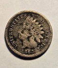 1863 Indian Head Cent 1c Penny, Very Good VG Details, Env Damage