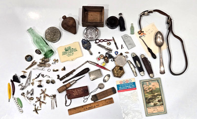  Lot ~2 lb. Antique Vintage Smalls Trinkets Junk Drawer