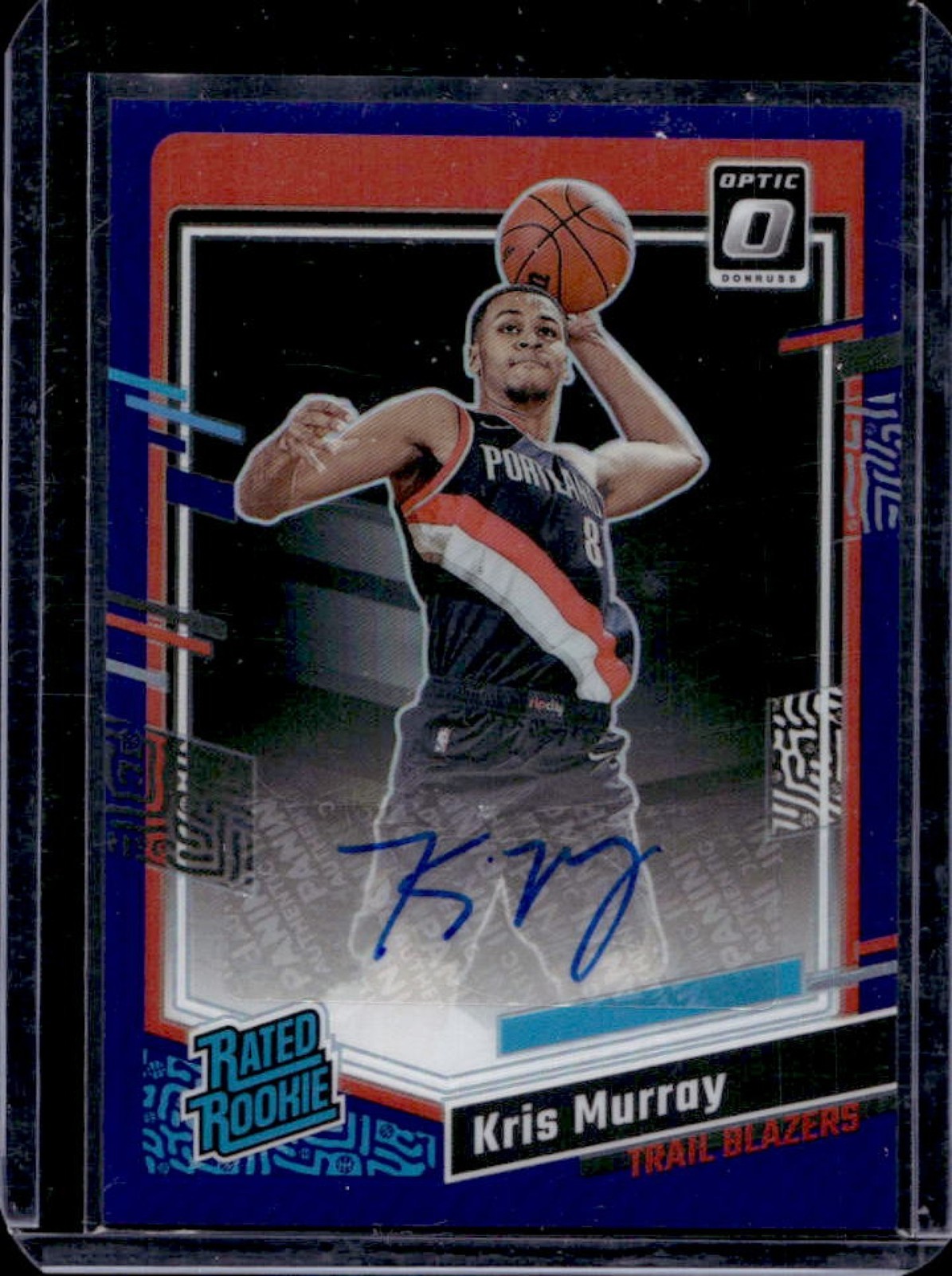 2023-24 Donruss Optic Kris Murray Rated Rookie Purple RC Auto #275 Trail Blazers