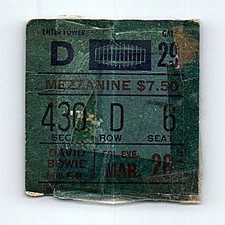 David Bowie Concert Ticket Stub March 26 1976 Isolar Tour New York City MSG