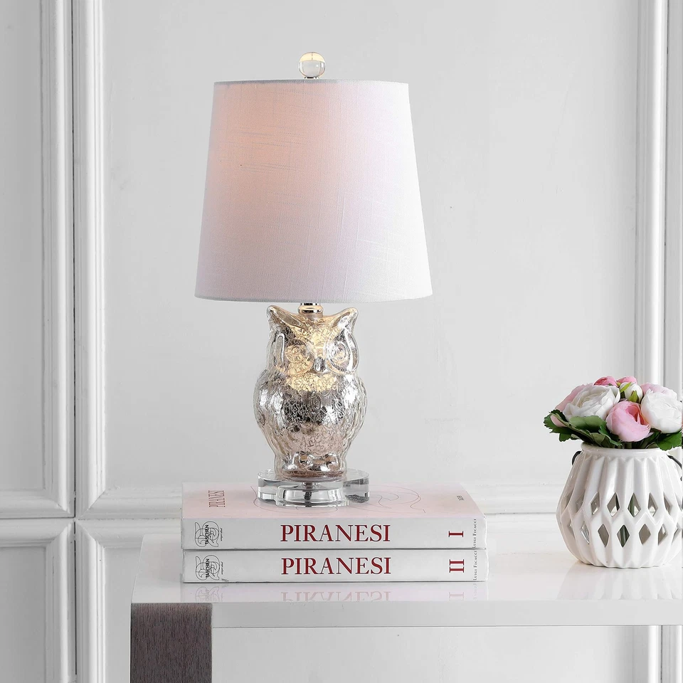 JYL4010A Night Owl 19" Vidrio/Cristal LED Lámpara de Mesa Contemporánea Transición... Foto 2 de 4