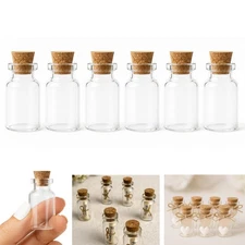 6PC Mini Glass Jars Cork Lids Storage Containers Crafts Wedding Favors Sand Jar