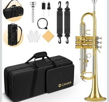 CAHAYA Bb Standard Trumpet Set: Brass Student Trumpet Instrument with Hard Ca...