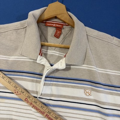 VTG Rocawear Rugby Polo Shirt Mens 3X Sandy Brown / White Stripe Casual Y2K