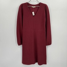 Madewell Texture and Thread Dusty Burgundy Sweater Dress sz XS 100% Cotton
