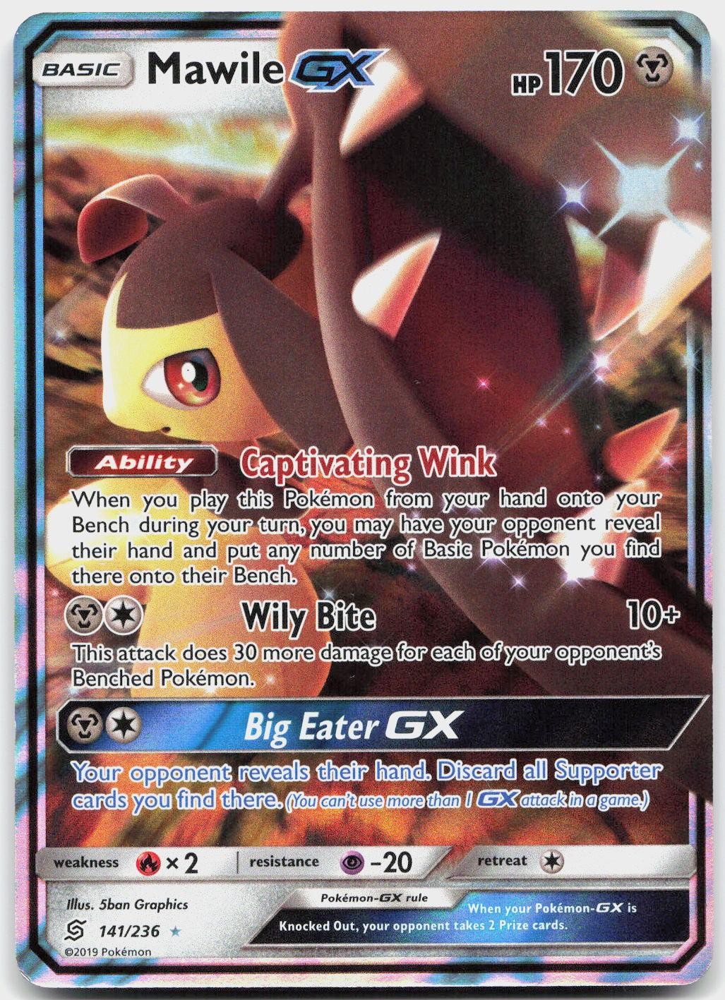 Mawile GX 141/236 Holo GX Rare Unified Minds Pokemon Holo Lightly Played