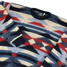 Vintage Jantzen Sweater Men's Large Aztec Southwest Made in USA Navajo Western