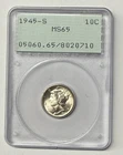 1945-S Mercury Silver Dime PCGS MS65 Old Rattler Holder