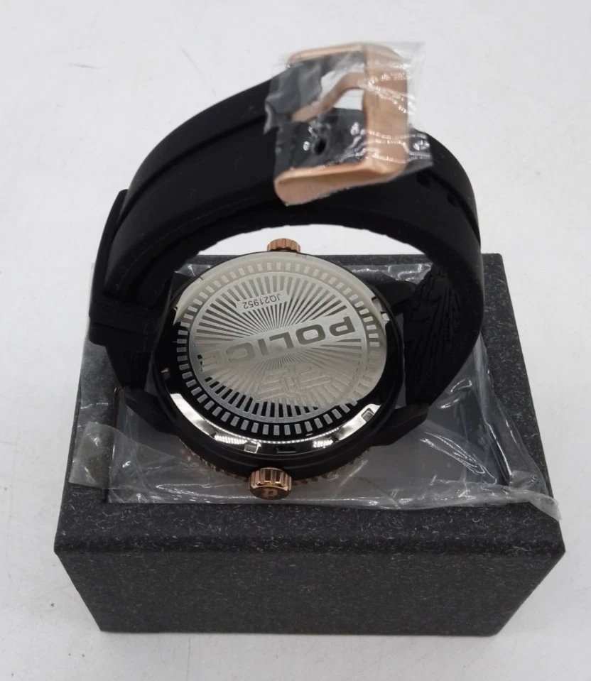 Reloj multifunción Police Ray PEWJF2195242 para hombre esfera negra correa de cuero - Imagen 4 de 4