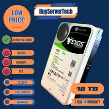 Seagate Exos X18 ST18000NM004J 18TB 7.2K SAS 12Gb/s 3.5" Enterprise HDD 0 Hours