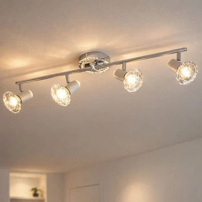 LED Kristall Strahler Decken Lampe Küchen Spot Leiste Chrom Leuchte beweglich - Bild 1 von 4