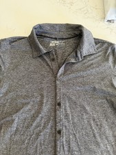 Nike Golf Tour Premium Dri FIT Mens Large Heathered Button Down Grey Shirt