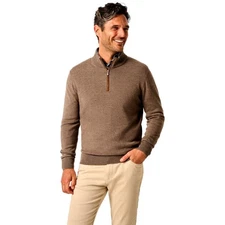 Johnnie-O johnnie-O Mens Raynor Merino 1/4 Zip Sweater, Walnut (US, Alpha,