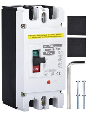Battery DC Disconnect Switch, 250 Amp DC Breaker for Main Power, Solar, UPS