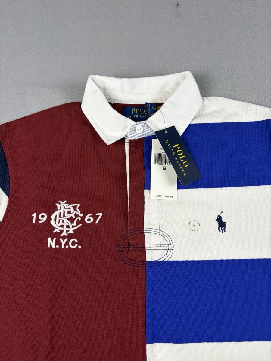 Polo Ralph Lauren Rugby Shirt Men's Medium RLPC Crest Patchwork