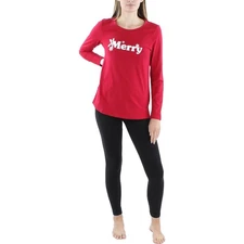 Family PJs Womens Red Holiday Festive Comfy Sleep Shirt Loungewear XS BHFO 8633