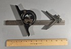 VINTAGE UNION TOOL CO. PROTRACTOR HEAD LEVEL AND CENTER HEAD & ROCKET 12" RULER — photo 1
