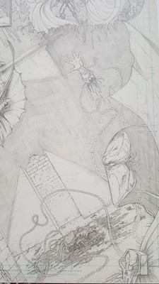Batman Spawn Comic Page Todd McFarlane Style Original Pencils on Bristol Board! 