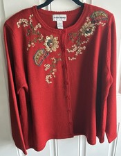 Granny Core Vintage Cardigan-Embroidery and Pearls 
