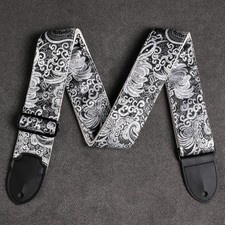 Guitar Strap for Electric Guitar Bass Folk Acoustic Leather Fabric L57.1in