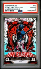 2024 Donruss Unleashed Sebastian Walcott #10 Unleashed-Holo Rangers /199 PSA 8