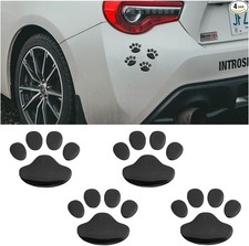 4PCS Dog Paw Car Stickers, 3D Waterproof Cartoon Puppy Decal for Color: Black