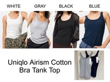 UNIQLO Women AIRism Cotton Bra Tank Top with Built-in Support XS  4XL 4 Types