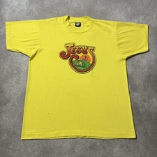 Vintage Jesus Shirt Mens XL Yellow Christian Retro Graphic Tee 90s USA