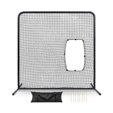 Baseball Pitching Net Screen 7ft x 7ft Softball Batting Machine Protective Sc...