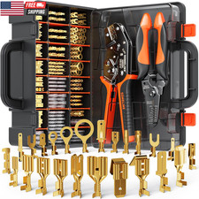 Wire Terminal Crimping Tool Kit 2.8/3.9/4.8/6.3mm Male Female Disconnect Termina