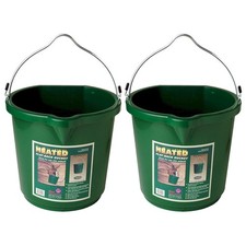 Farm Innovators Oversized Plastic Flat Heated Bucket, 120 Watt (2 Pack)