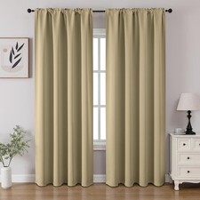 CUCRAF Beige Blackout Curtains 84 inch Length 52"W x 84"L Pack of 2 ,