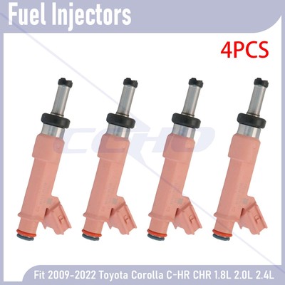 4Pcs Fits For 2009-2022 Toyota Corolla C-HR CHR 1.8L 2.0L 2.4L Fuel Injectors