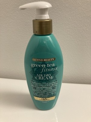 NEW Ogx green tea fitness air dry cream 6oz No Blow Dry Needed!  Lotus Blossom