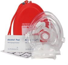 Ever Ready First Aid CPR Rescue Mask, Adult/Child Pocket Resuscitator, Red