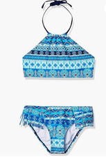 Kanu Surf Girls Beach Sport Halter Bikini 2-Piece Swimsuit Size 14 00004