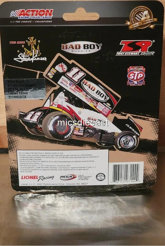 2014 Стив Кинсер #11 плохой мальчик Buggie Sprint 1:50 золотой серии TSR с автографом новый в упаковке - Изображение 3 из 4