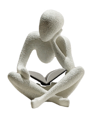 Minimalistische Leseskulptur NOBody Reader moderne Deko Figur
