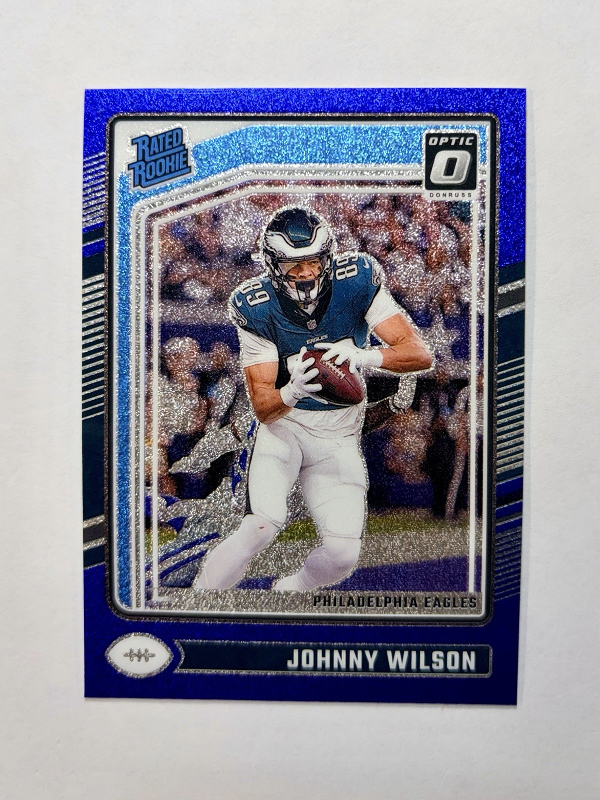 2024 Optic Rated Rookie Johnny Wilson #256 Philadelphia Eagles Blue Glitter SSP