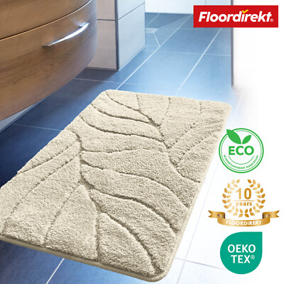 Maris Badematte | Flauschiger Badvorleger mit Blattstruktur 6 Farben & 4 Größen
