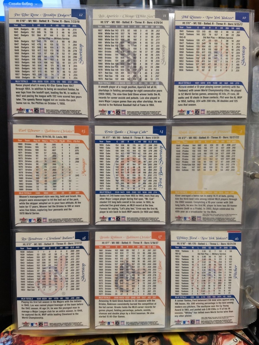 2003 Flair Greats Baseball cards w/ game-used, inserts | eBay
