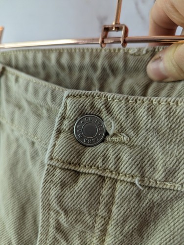 Zara Jeans Mens 36 X 30 Khaki Tan Brown Denim Button Fly Straight Leg Rigid 90s - Picture 14 of 14
