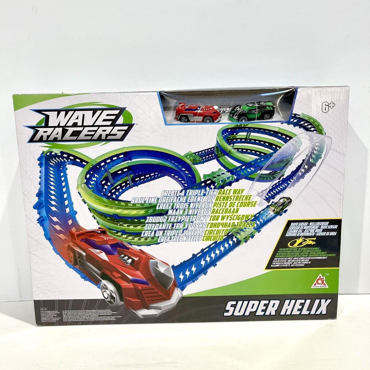 Wave Racers YW211137 Super Helix Speedway Track Double Spiral Race