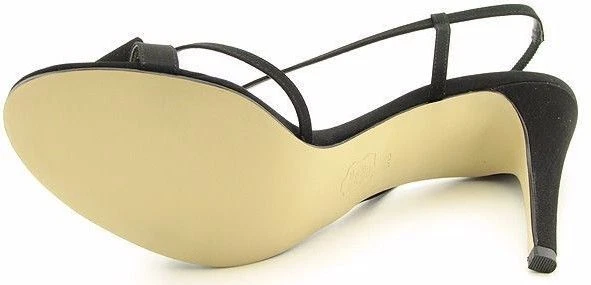 New CAPARROS Women Black Silk Open Toe High Heel Slingback Sandal Shoe Sz 9.5 M - Image 3 of 3