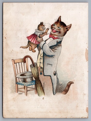 Fleischmann & Co. Yeast Trade Card Anthropomorphic Cats Kitten 1896 I15