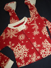 Burts Bees Boys Girls 12 months SNOWFLAKE 1 pc FAMILY Pajamas ZIP