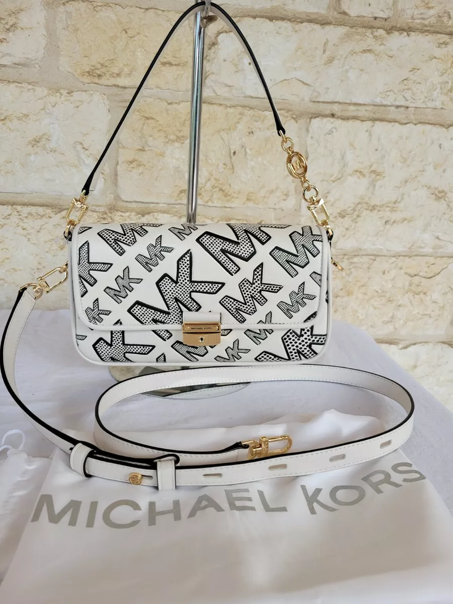 Michael Kors Bradshaw Small Logo Embossed Leather Convertible Shoulder Bag