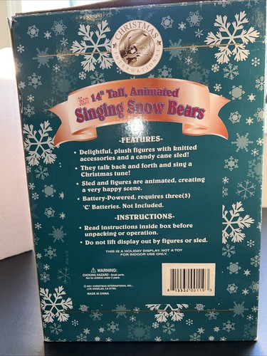 Trineo Cantor Muñeco de Nieve Amigos Navidad Internacional. "14"" de alto" - Imagen 10 de 12