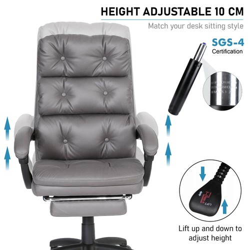 Silla de Oficina Ergonómica Reclinable Giratoria Ajustable Tela PC Computadora Escritorio Silla - Imagen 58 de 89